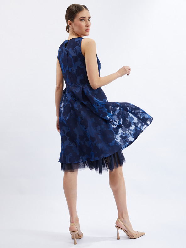 Orsay Тъмносиня дамска рокля с декоративен детайл ORSAY