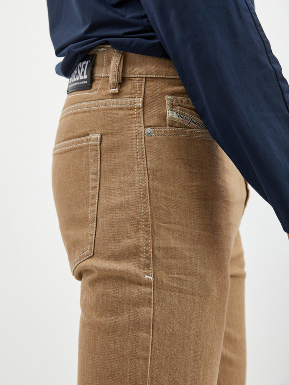 Diesel Мъжки кафяви изрязани дънки Diesel