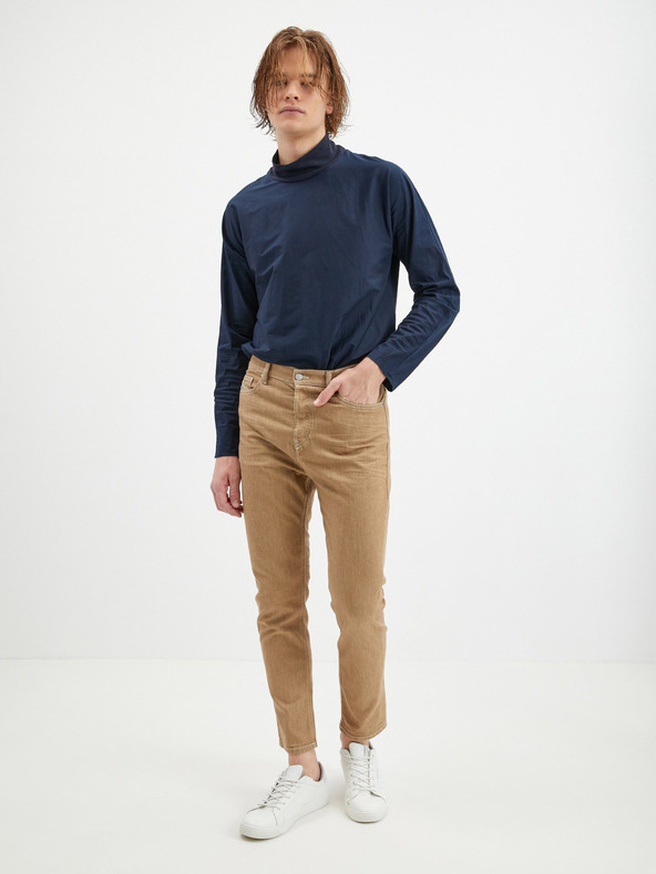 Diesel Мъжки кафяви изрязани дънки Diesel