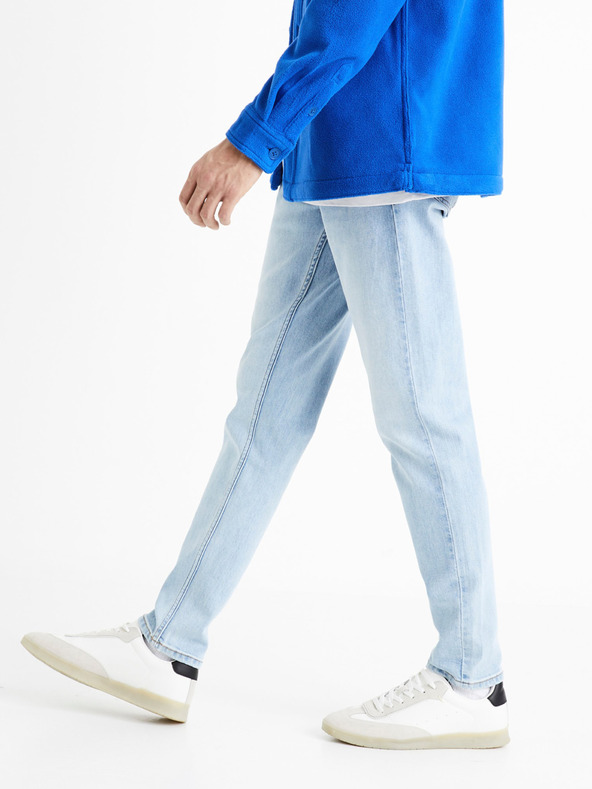 Celio Светлосини мъжки дънки с къса кройка Celio C25 Dobleach