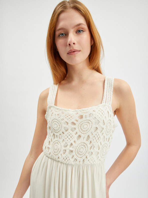 Orsay Кремава дамска макси рокля ORSAY