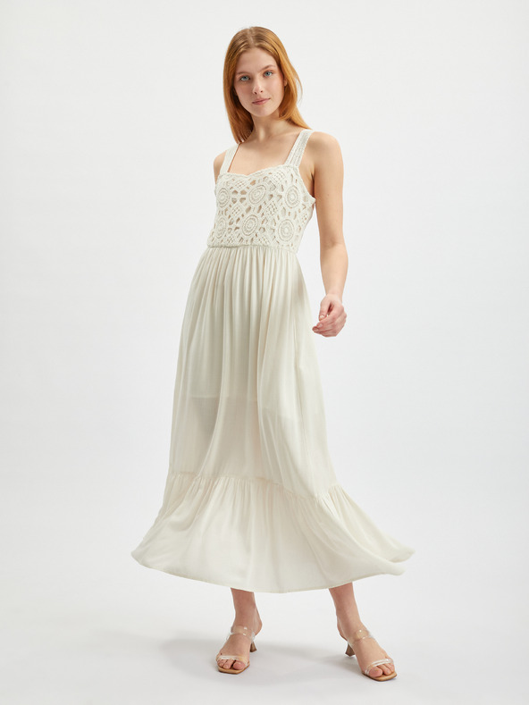 Orsay Кремава дамска макси рокля ORSAY