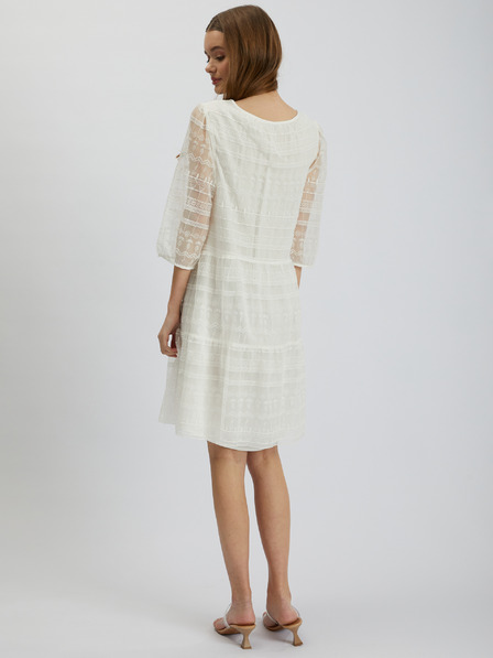 Orsay Бяла дамска дантелена рокля ORSAY