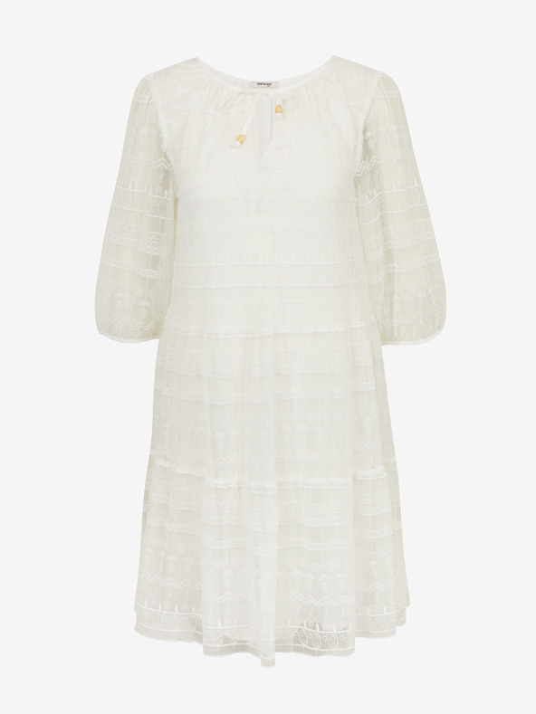 Orsay Бяла дамска дантелена рокля ORSAY