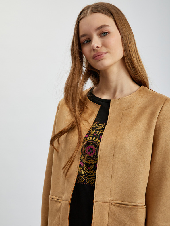 Orsay Светлокафяво дамско сако от велур ORSAY