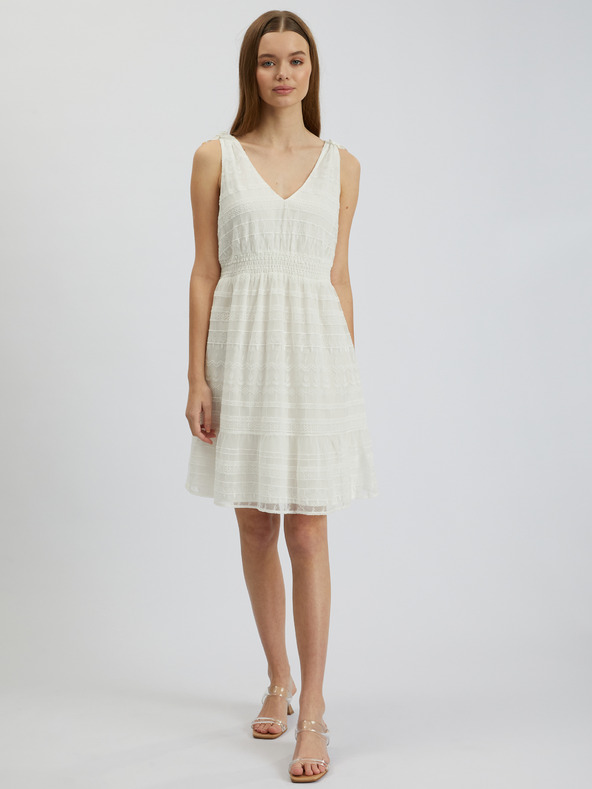 Orsay Кремава дамска дантелена рокля ORSAY