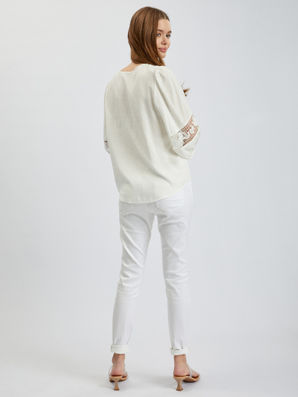 Orsay Бяла дамска блуза с дантела ORSAY