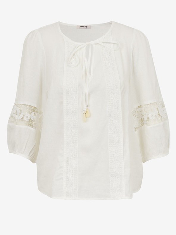 Orsay Бяла дамска блуза с дантела ORSAY