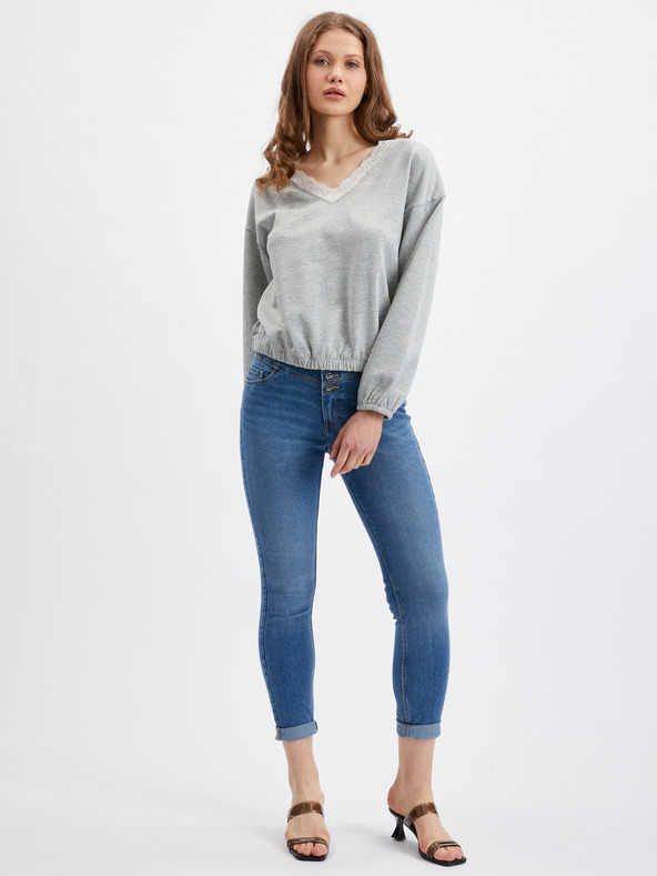 Orsay Светлосив дамски меланжиран суичър ORSAY