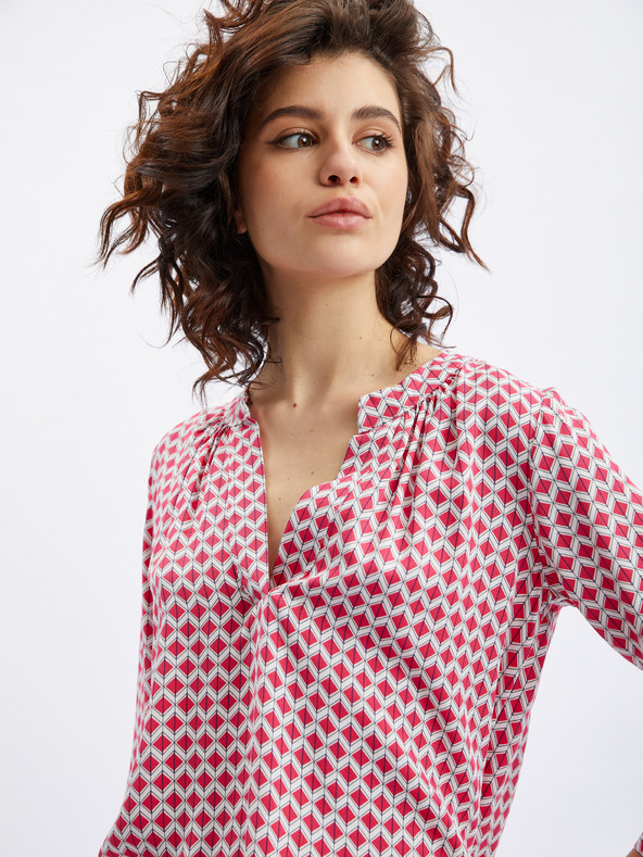 Orsay Бяло-розова дамска блуза с десен ORSAY