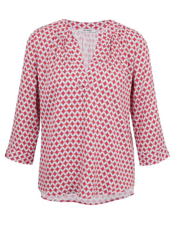 Orsay Бяло-розова дамска блуза с десен ORSAY