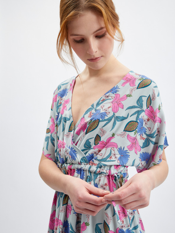 Orsay Светлосиня рокля на цветя ORSAY