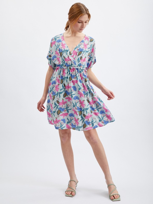 Orsay Светлосиня рокля на цветя ORSAY