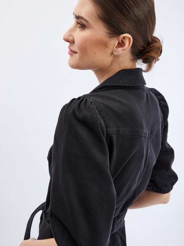 Orsay Черен дамски дънков гащеризон ORSAY