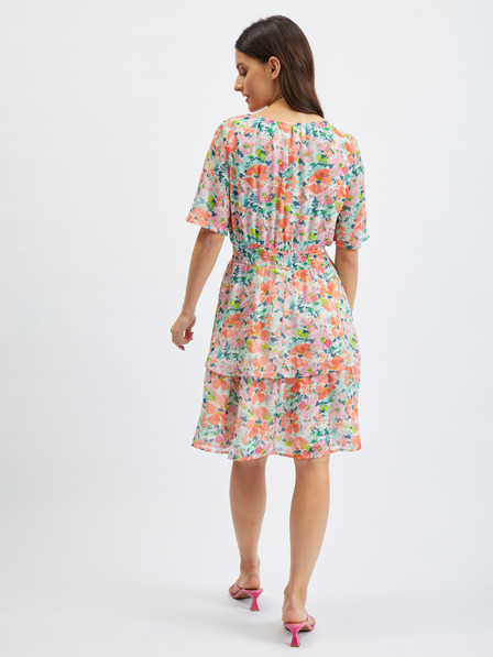 Orsay Червено-кремава дамска рокля на цветя ORSAY