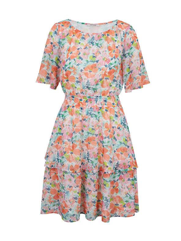 Orsay Червено-кремава дамска рокля на цветя ORSAY