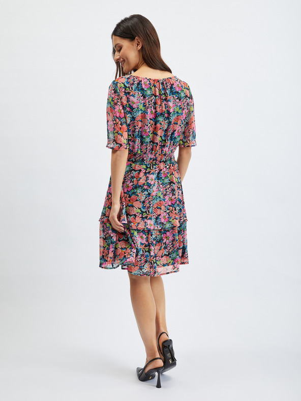 Orsay Червено-черна дамска рокля на цветя ORSAY