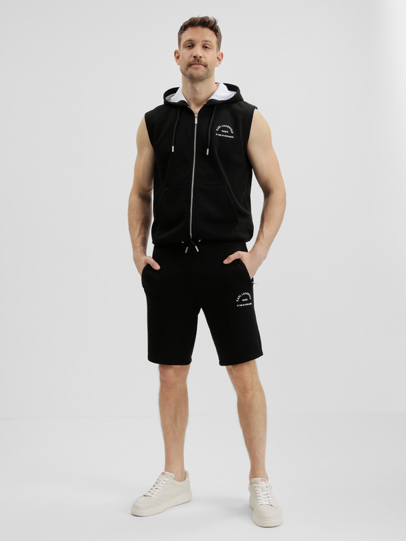 Karl Lagerfeld Черни мъжки спортни шорти KARL LAGERFELD