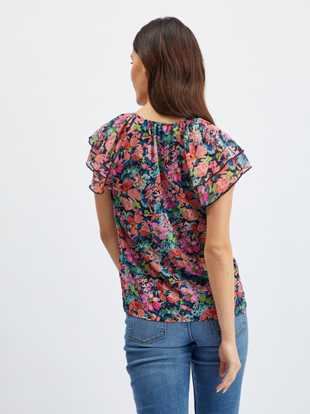 Orsay Червено-черна дамска блуза на цветя ORSAY