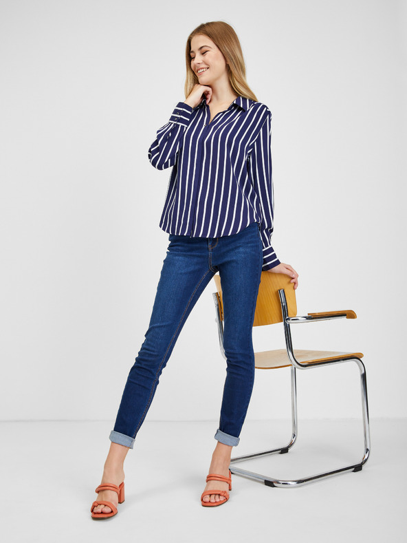 Orsay Бяло-синя дамска блуза на райе ORSAY