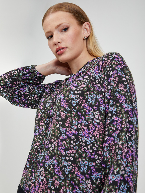 Orsay Черна дамска блуза на цветя ORSAY