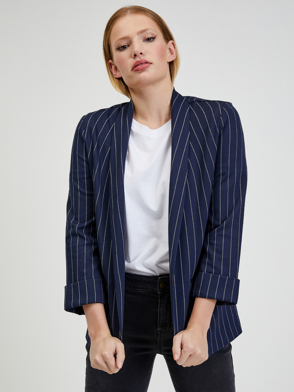 Orsay Тъмносиньо дамско сако на райе ORSAY