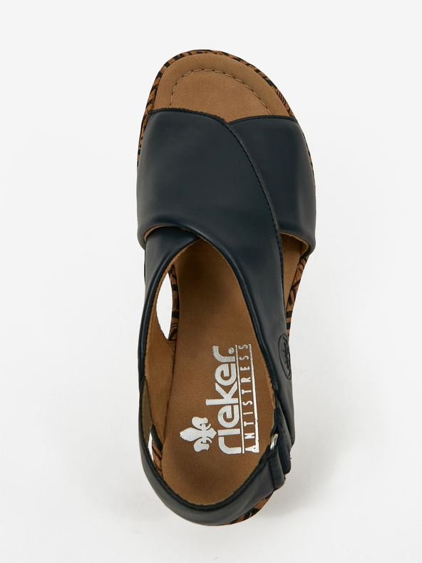 Rieker Тъмно сини дамски сандали с клин Rieker