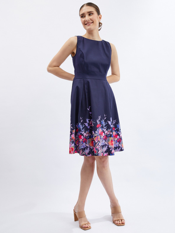 Orsay Тъмносиня дамска рокля на цветя ORSAY