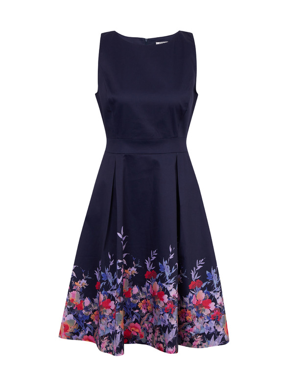 Orsay Тъмносиня дамска рокля на цветя ORSAY