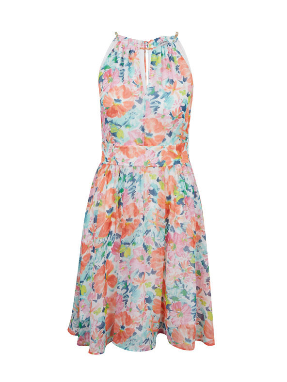 Orsay Червено-кремава дамска рокля на цветя ORSAY