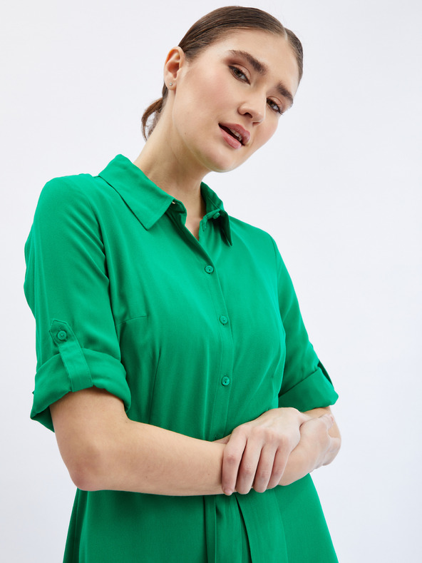 Orsay Зелена дамска рокля-риза ORSAY