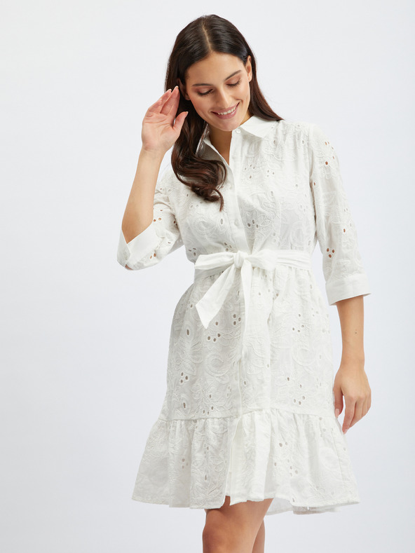 Orsay Бели щампосани риза-рокля ORSAY