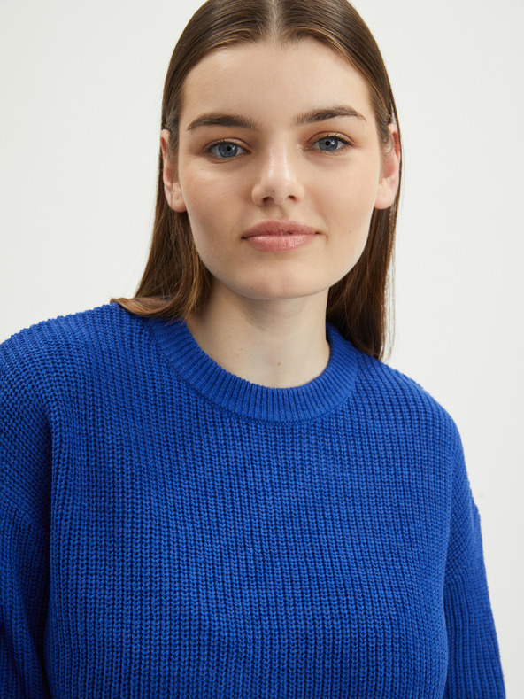 ONLY Тъмносин дамски пуловер с къс ръкав ONLY Malavi