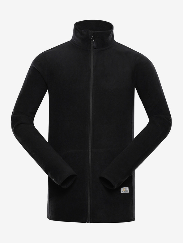 ALPINE PRO Мъжки поларен суитчър с качулка ALPINE PRO GARIM черен