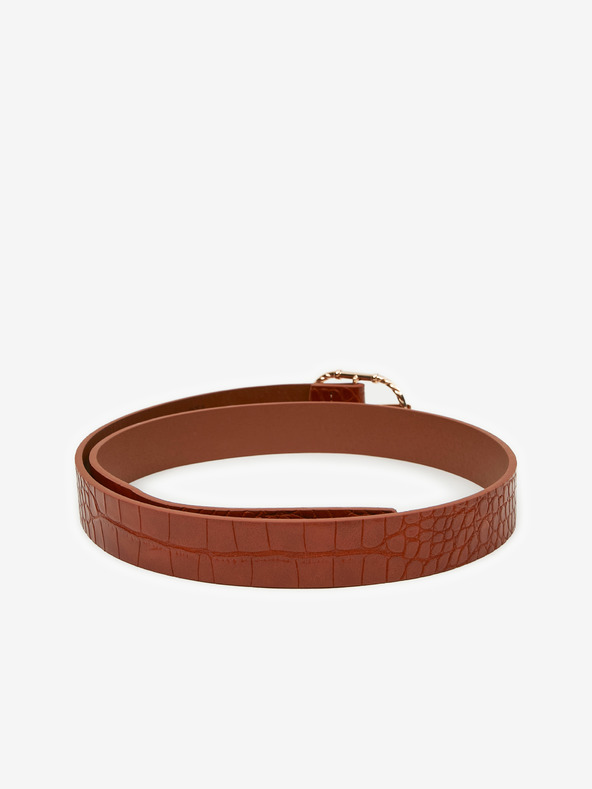 Orsay Кафяв дамски колан с крокодилска шарка ORSAY