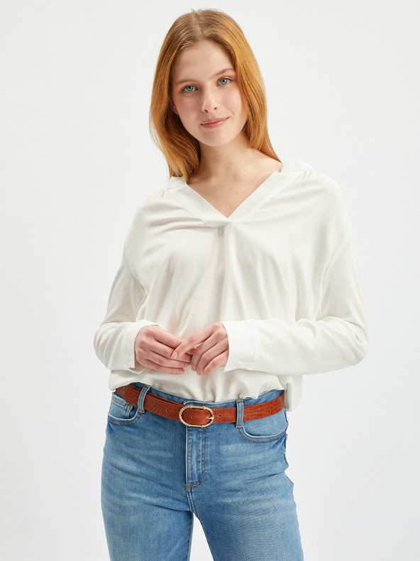 Orsay Кафяв дамски колан с крокодилска шарка ORSAY