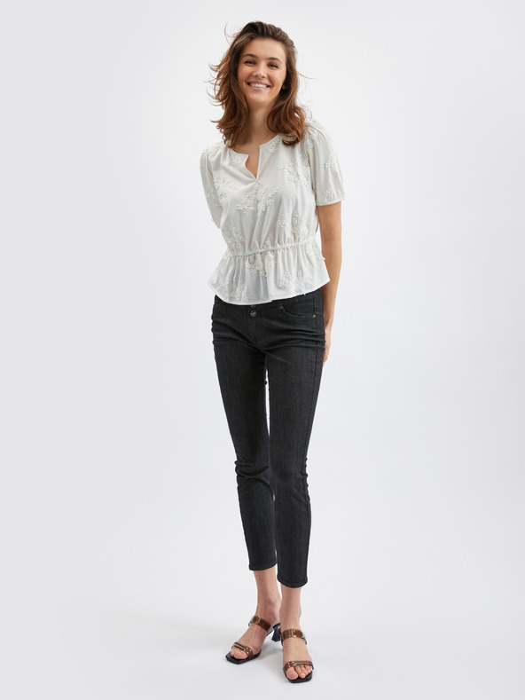 Orsay Бяла дамска блуза на цветя ORSAY