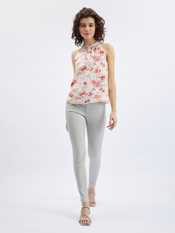 Orsay Розово-кремава дамска блуза на цветя ORSAY