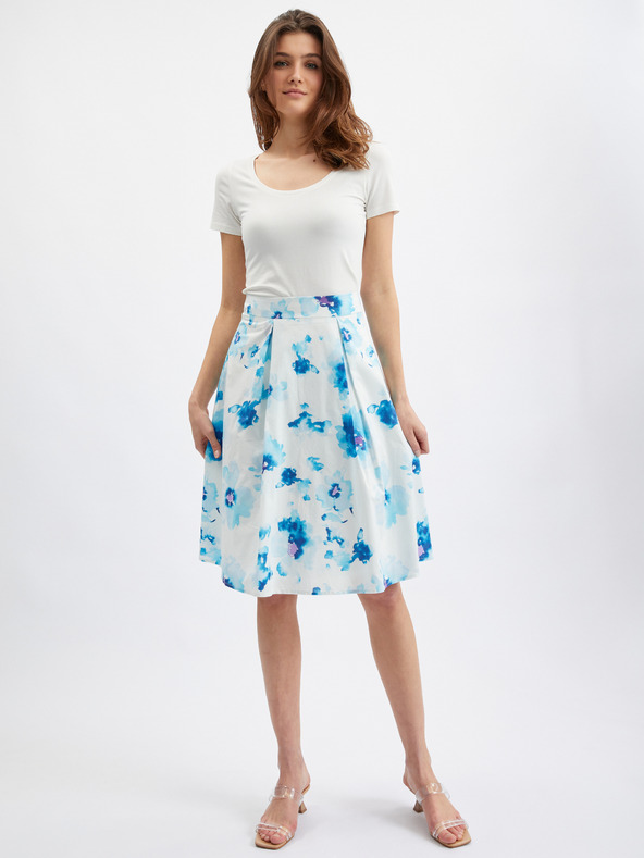 Orsay Синьо-бяла дамска пола на цветя ORSAY