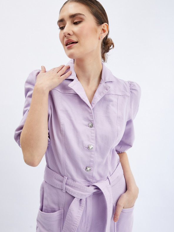 Orsay Лилав дамски дънков гащеризон ORSAY