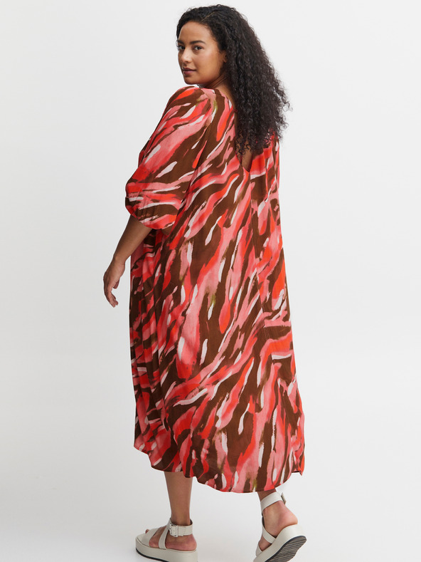 Fransa Кафява и червена дамска шарена макси рокля Fransa