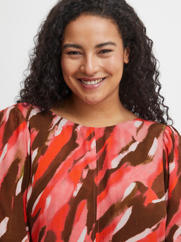 Fransa Кафява и червена дамска шарена макси рокля Fransa