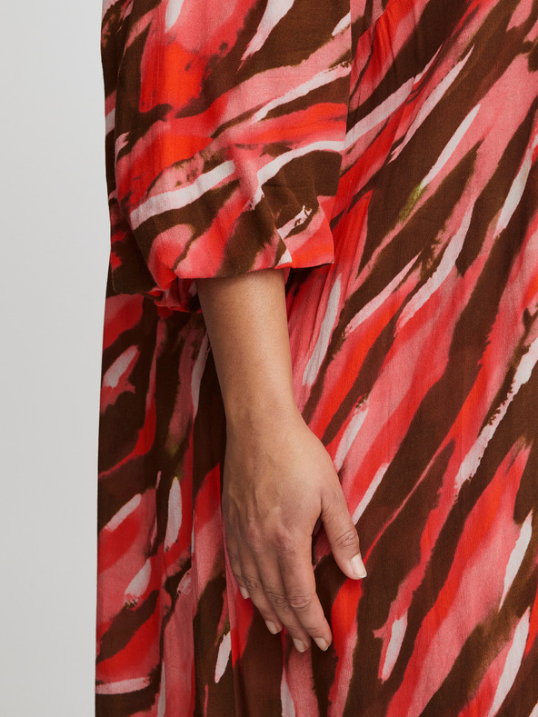 Fransa Кафява и червена дамска шарена макси рокля Fransa