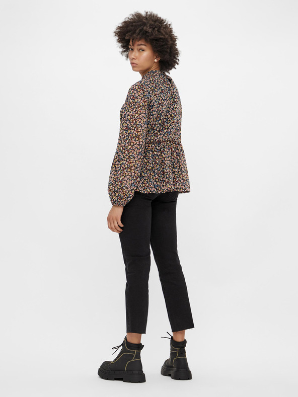 Pieces Черни изрязани дънки с права кройка Pieces Luna