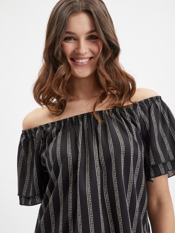 Orsay Черна дамска блуза на райе ORSAY