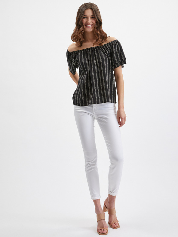 Orsay Черна дамска блуза на райе ORSAY