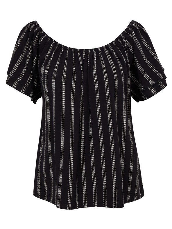 Orsay Черна дамска блуза на райе ORSAY