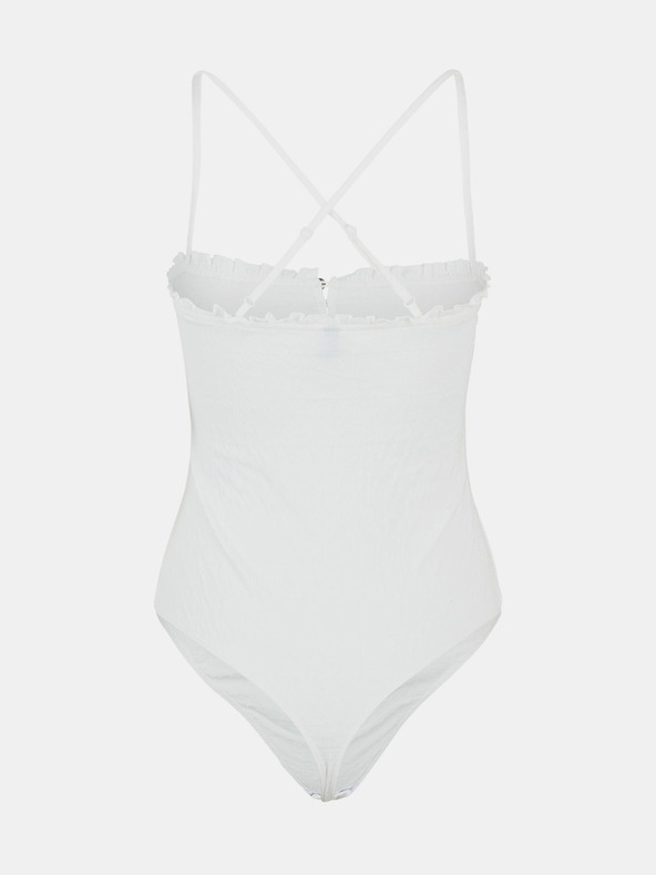 Pieces Бяло дамско боди Pieces Leaf