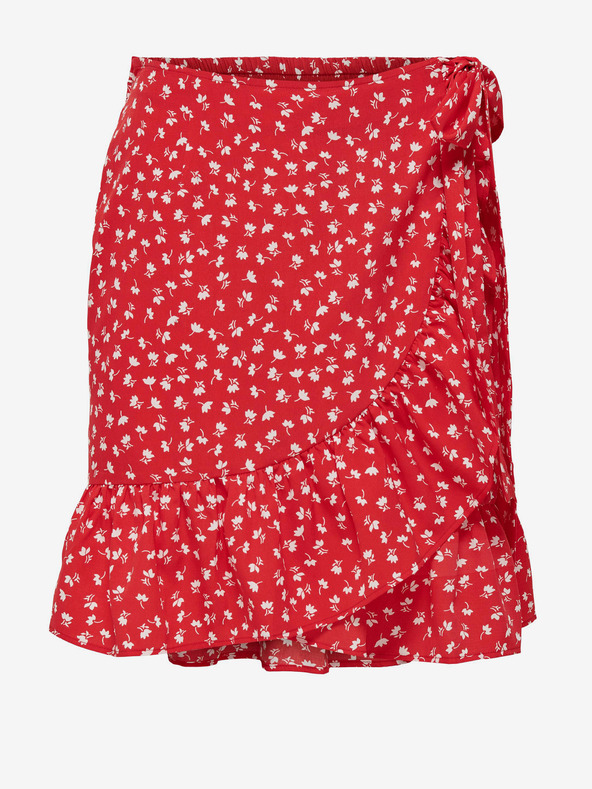 ONLY Червена дамска пола с цветя ONLY Olivia