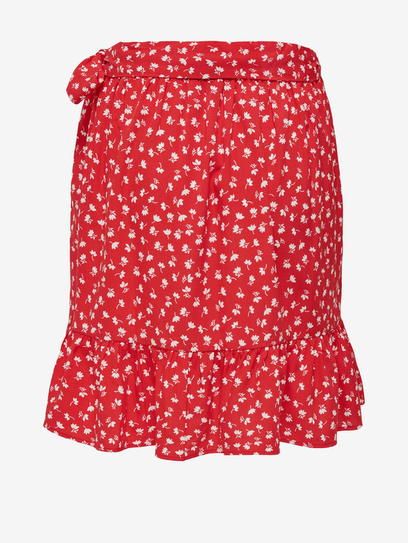 ONLY Червена дамска пола с цветя ONLY Olivia